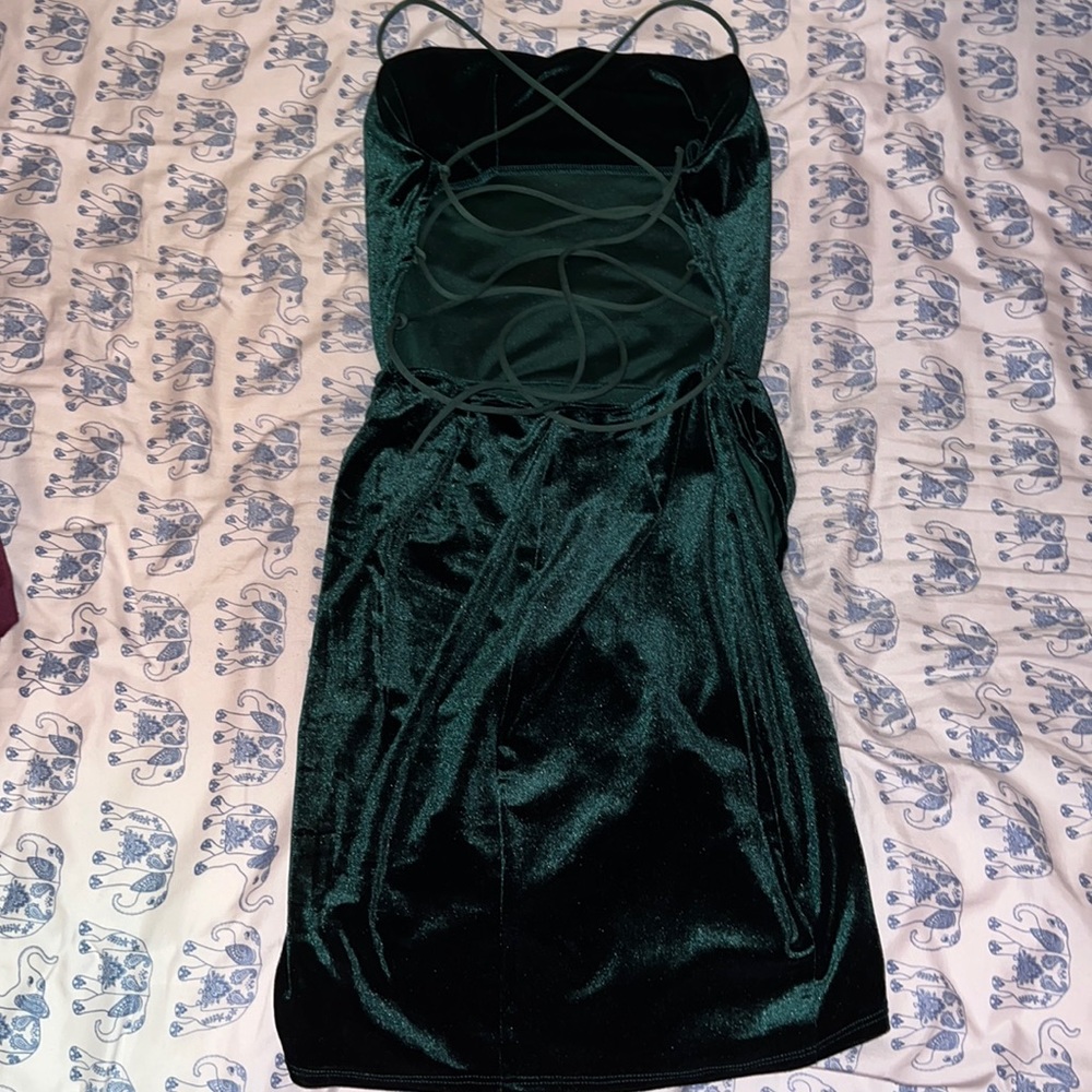 Velvet green Hoco dress from Lucy in the Sky Size XS